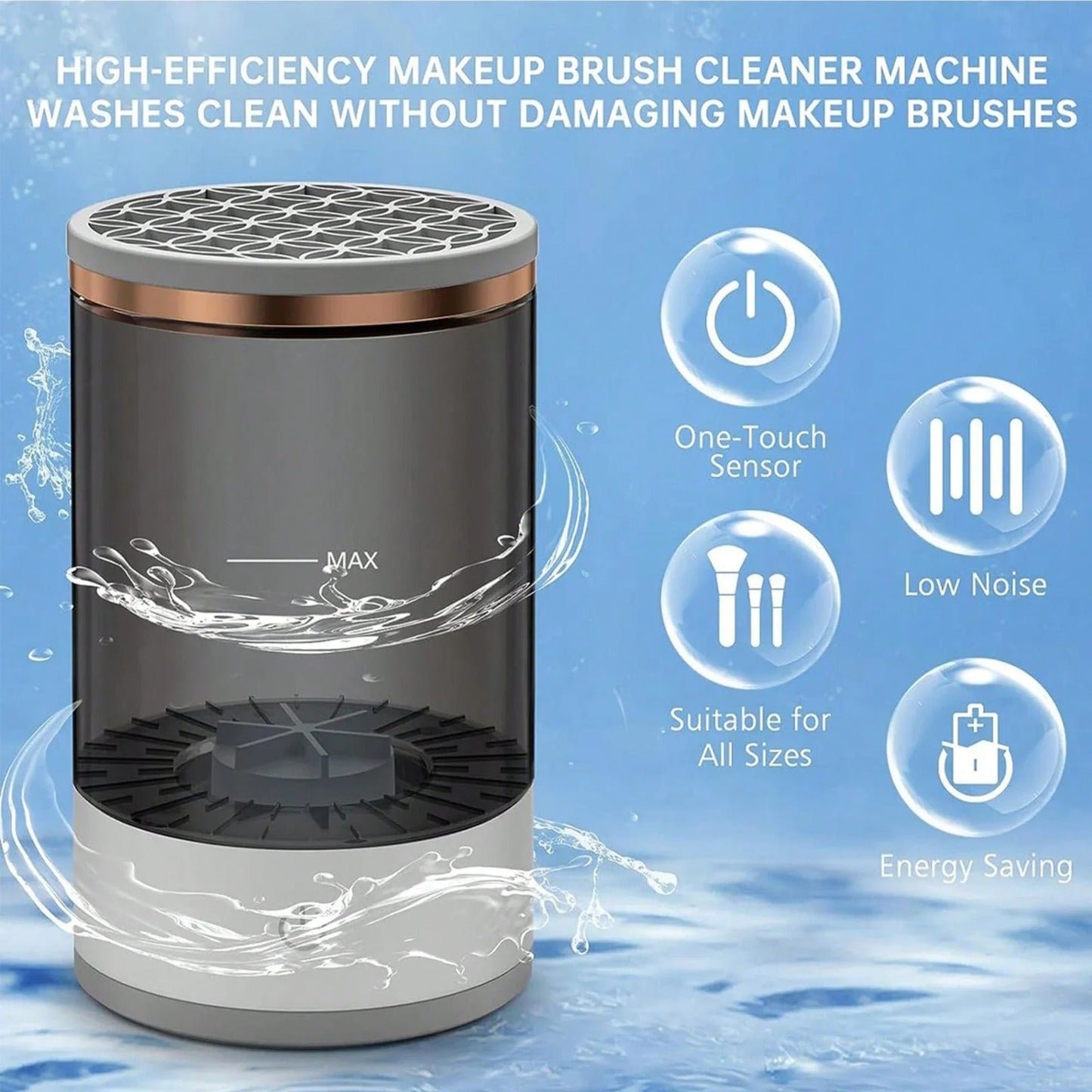 Machine de nettoyage de pinceaux maquillage électrique portable 3en1 - منظف ومجفف فرش المكياج الأوتوماتيكي